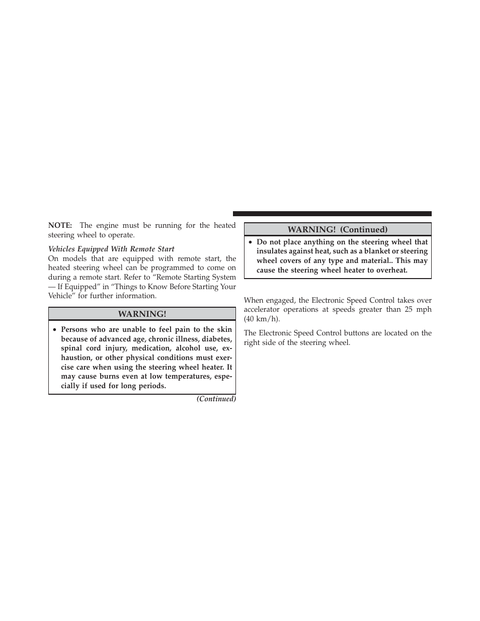 Electronic speed control | Ram Trucks 2012 Chassis Cab - Owner Manual User Manual | Page 162 / 502