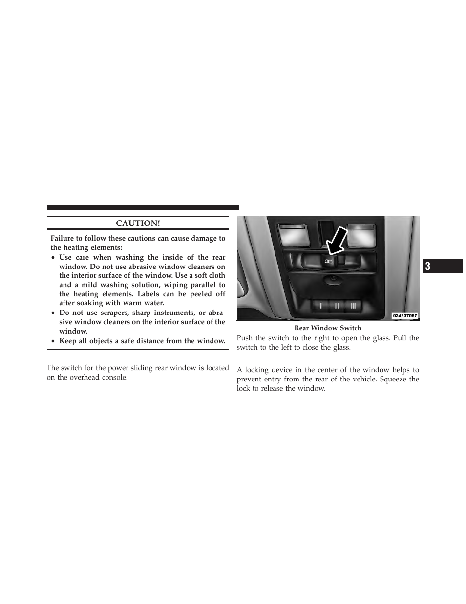 Power sliding rear window — if equipped, Manual sliding rear window — if equipped, Power sliding rear window | If equipped, Manual sliding rear window | Ram Trucks 2012 Chassis Cab - Owner Manual User Manual | Page 183 / 502