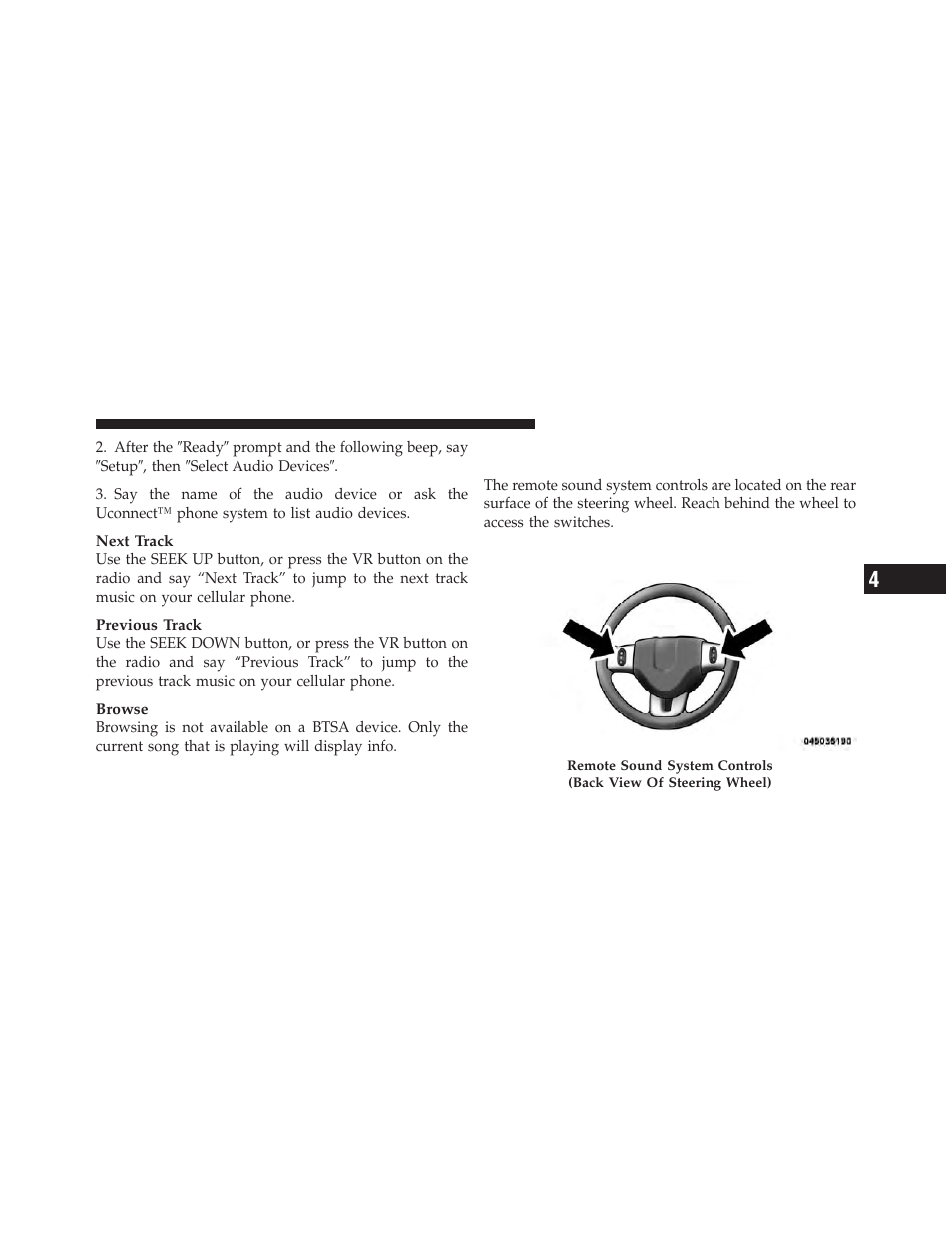 Steering wheel audio controls — if equipped, Steering wheel audio controls, If equipped | Ram Trucks 2012 Chassis Cab - Owner Manual User Manual | Page 255 / 502