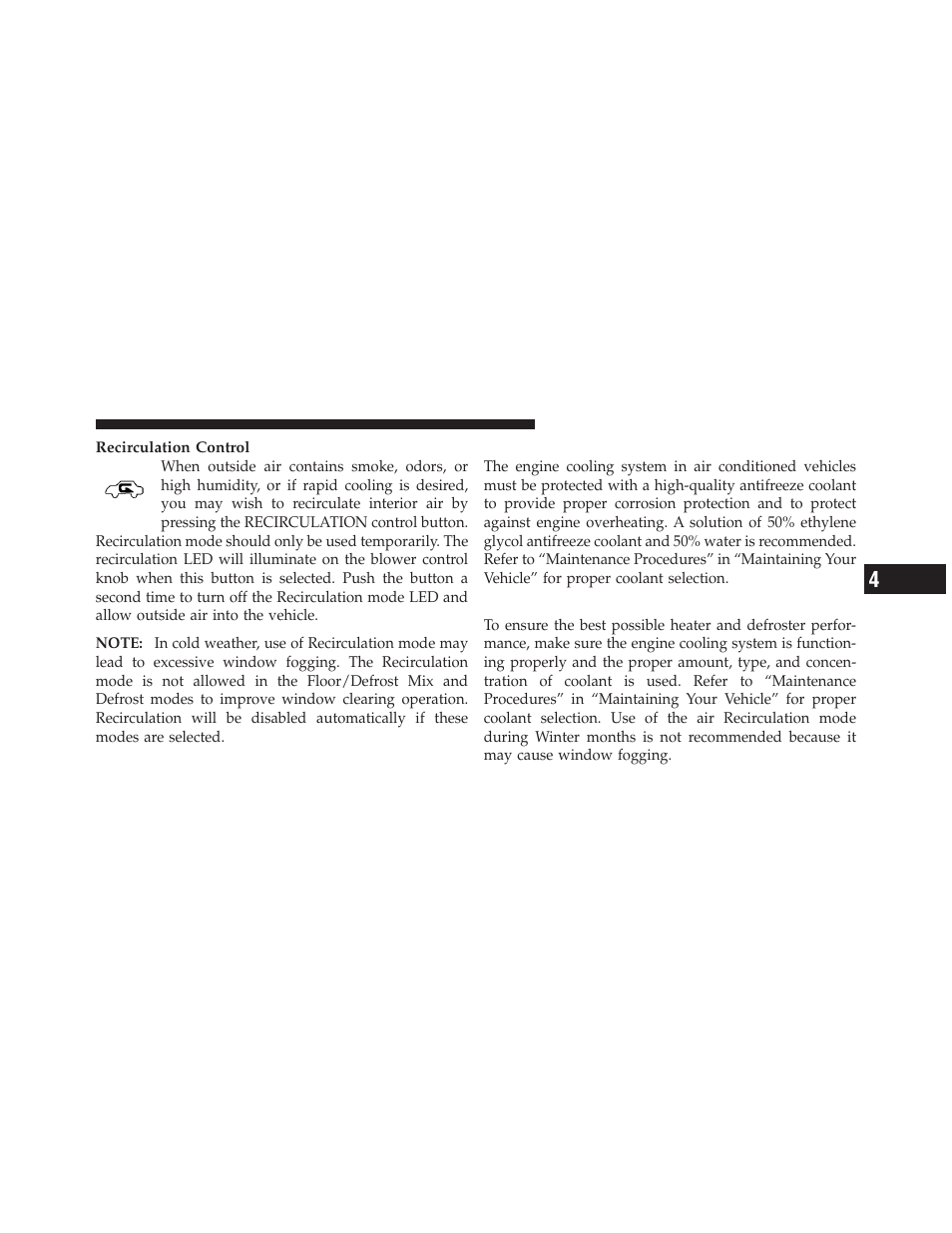 Summer operation, Winter operation | Ram Trucks 2012 Chassis Cab - Owner Manual User Manual | Page 267 / 502