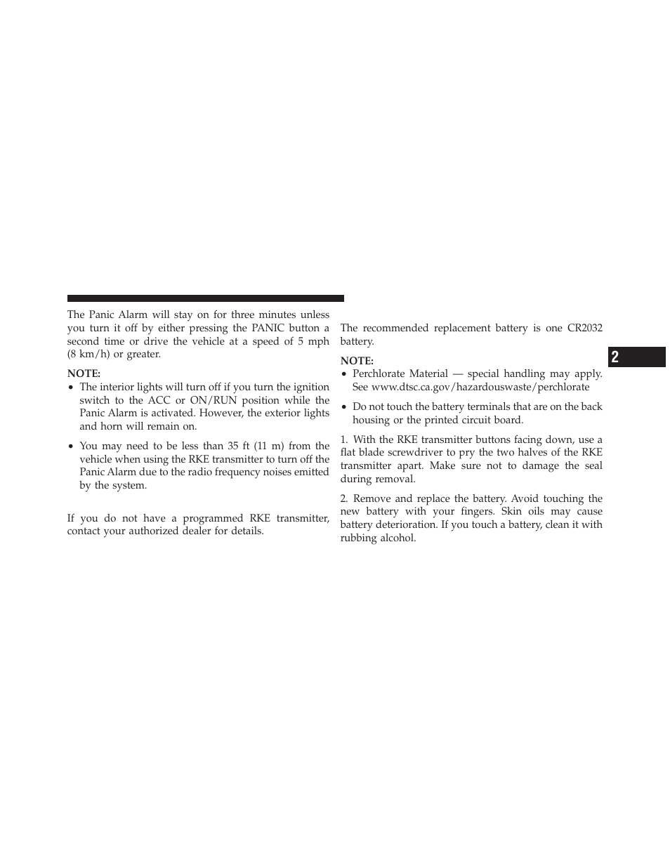 Programming additional transmitters, Transmitter battery replacement | Ram Trucks 2012 Chassis Cab - Owner Manual User Manual | Page 27 / 502