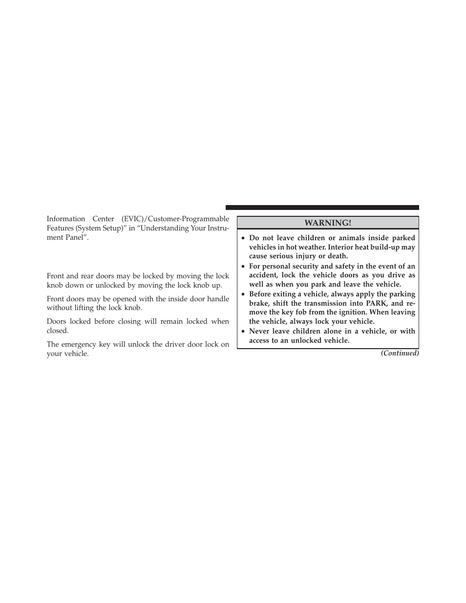 Door locks, Manual door locks | Ram Trucks 2012 Chassis Cab - Owner Manual User Manual | Page 32 / 502