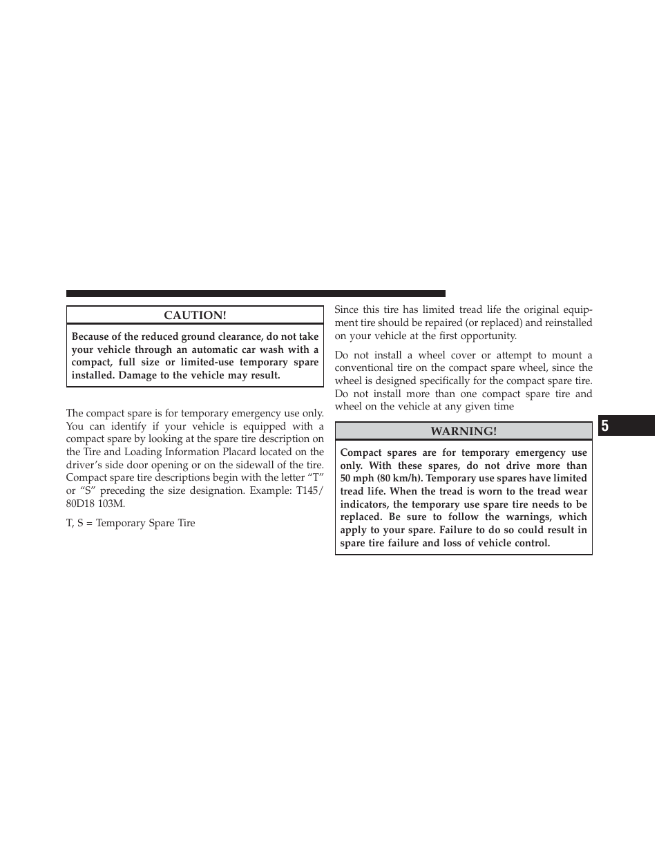 Compact spare tire – if equipped | Ram Trucks 2012 Chassis Cab - Owner Manual User Manual | Page 327 / 502