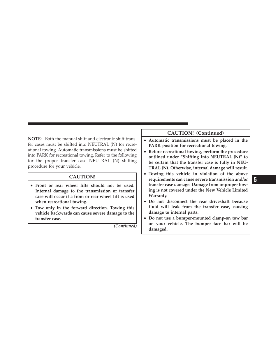 Recreational towing – four-wheel drive models, Recreational towing – four-wheel drive, Models | Ram Trucks 2012 Chassis Cab - Owner Manual User Manual | Page 369 / 502