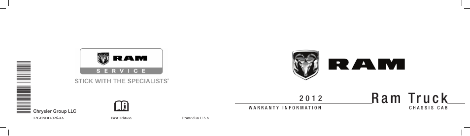 Ram Trucks 2012 Chassis Cab - Warranty Manual User Manual | 44 pages