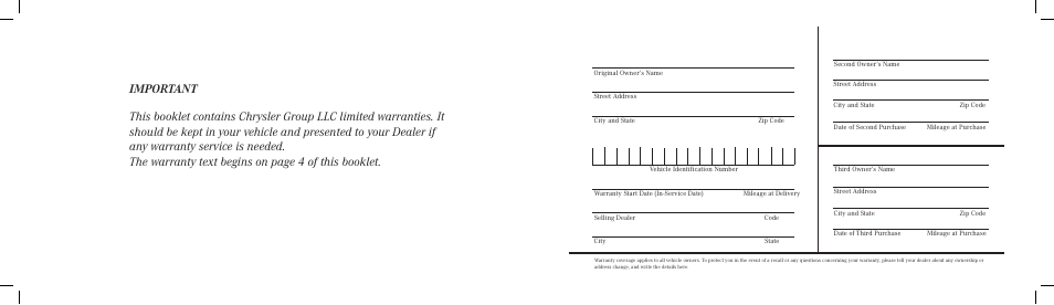 Ram Trucks 2012 Chassis Cab - Warranty Manual User Manual | Page 2 / 44