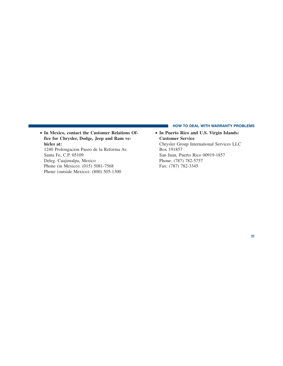 Ram Trucks 2012 Chassis Cab - Warranty Manual User Manual | Page 37 / 44