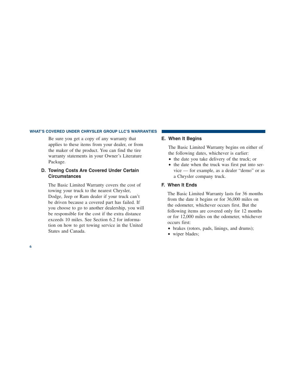 Ram Trucks 2012 Chassis Cab - Warranty Manual User Manual | Page 8 / 44