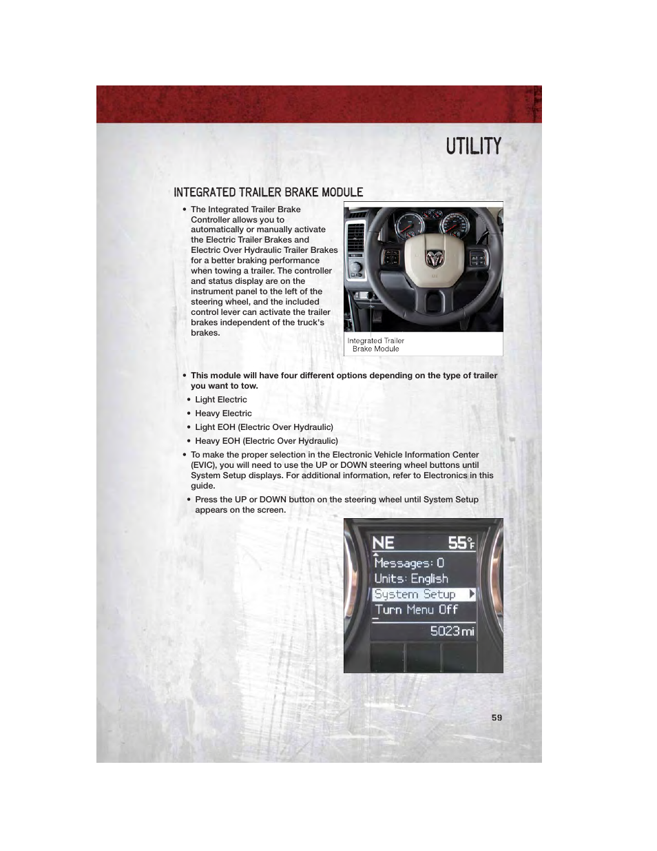 Integrated trailer brake module, Utility | Ram Trucks 2012 Chassis Cab - User Guide User Manual | Page 61 / 116