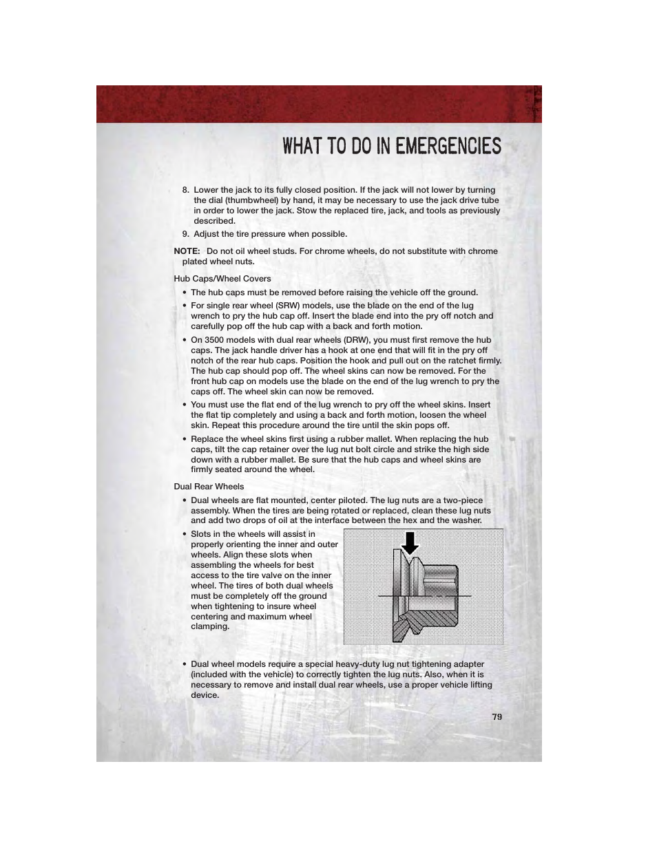 What to do in emergencies | Ram Trucks 2012 Chassis Cab - User Guide User Manual | Page 81 / 116