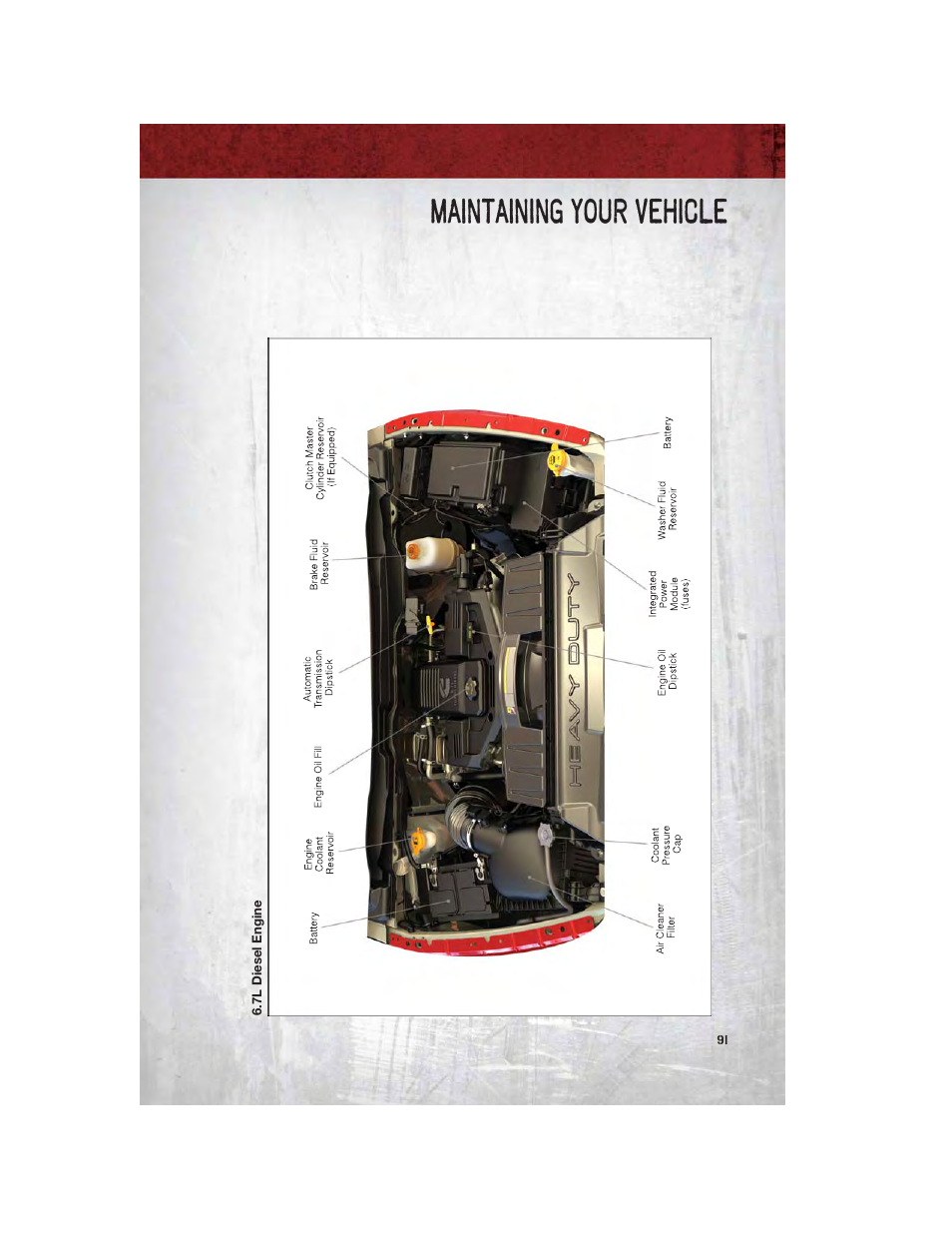 7l diesel engine, Maintaining your vehicle | Ram Trucks 2012 Chassis Cab - User Guide User Manual | Page 93 / 116