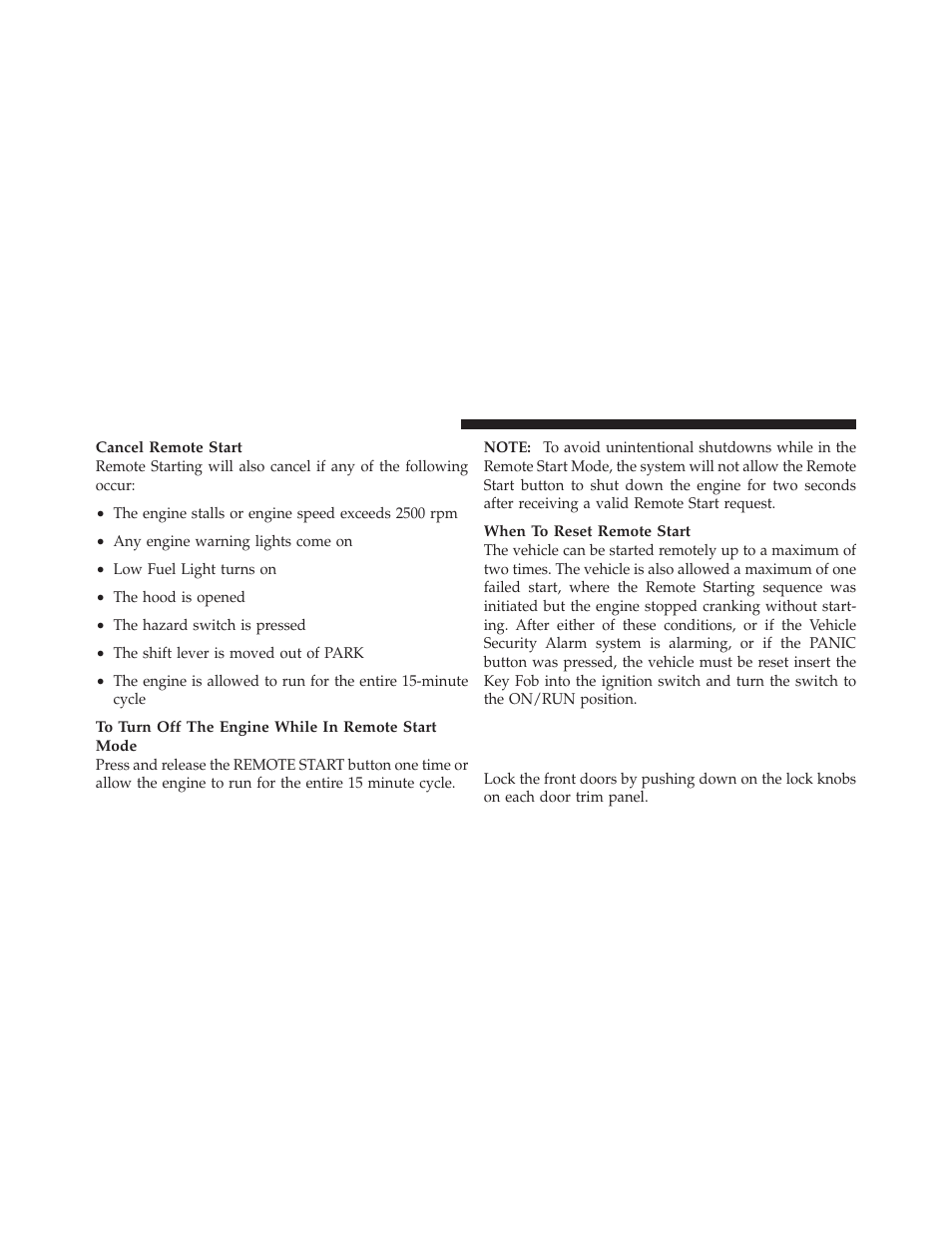 Door locks, Manual door locks | Ram Trucks 2012 С/V - Owner Manual User Manual | Page 34 / 642