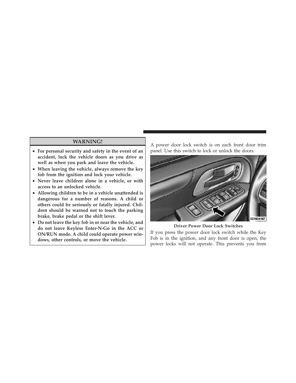 Power door locks — if equipped | Ram Trucks 2012 С/V - Owner Manual User Manual | Page 36 / 642