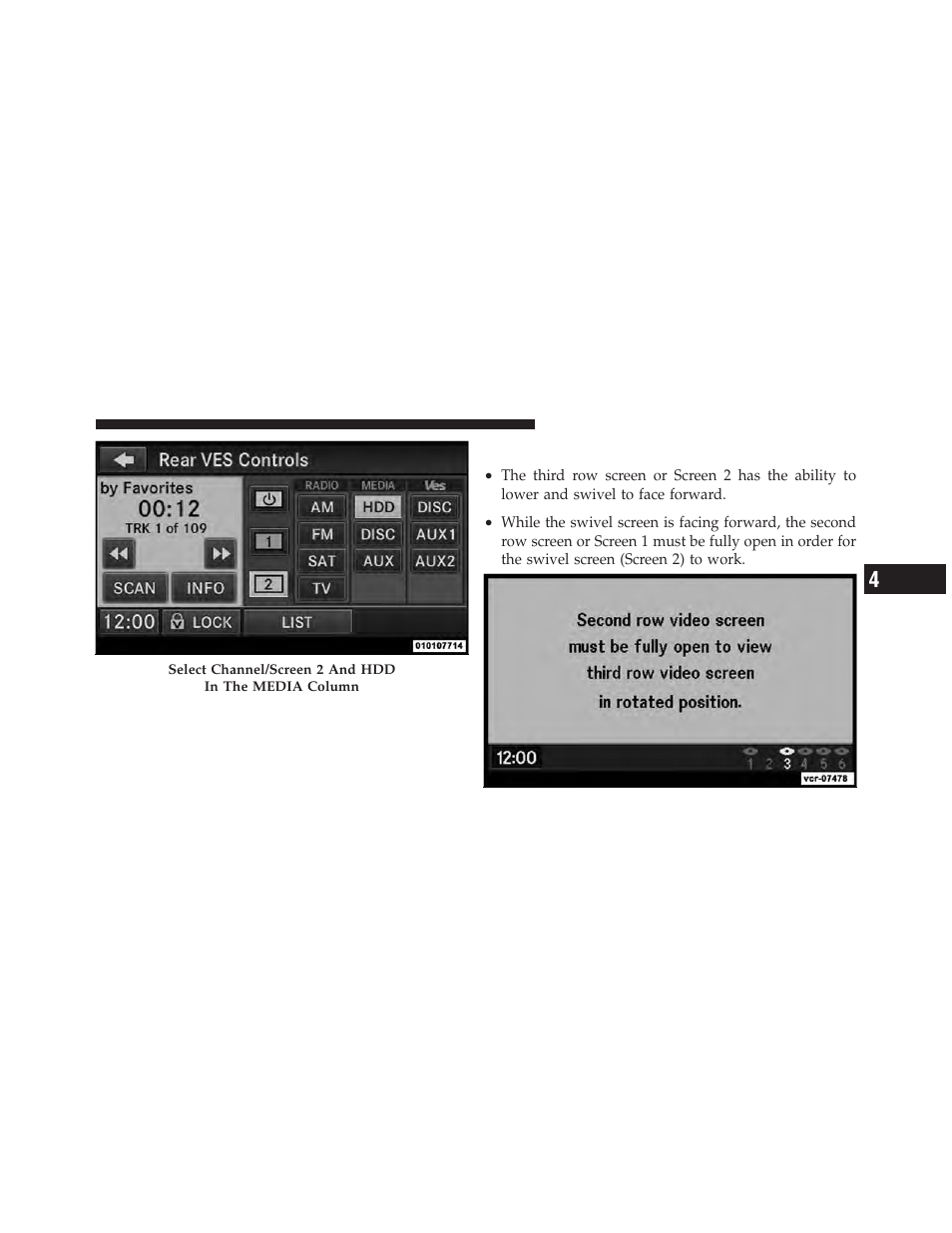 Third row swivel screen (if equipped) | Ram Trucks 2012 С/V - Owner Manual User Manual | Page 369 / 642