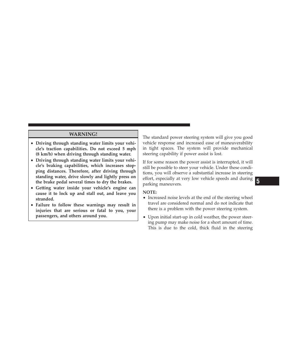 Power steering | Ram Trucks 2012 С/V - Owner Manual User Manual | Page 439 / 642