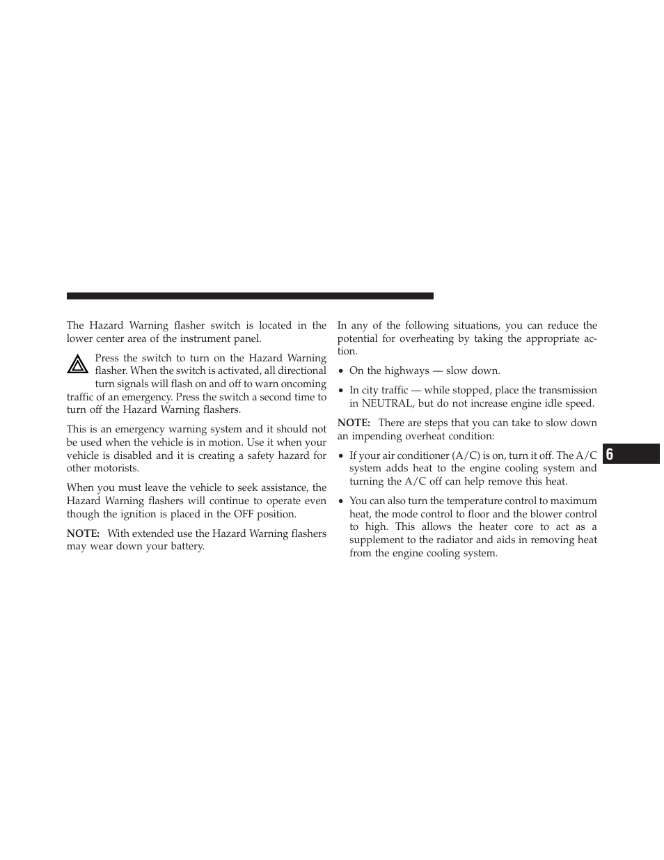 Hazard warning flashers, If your engine overheats | Ram Trucks 2012 С/V - Owner Manual User Manual | Page 515 / 642