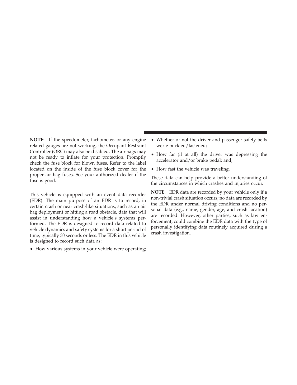Event data recorder (edr) | Ram Trucks 2012 С/V - Owner Manual User Manual | Page 86 / 642