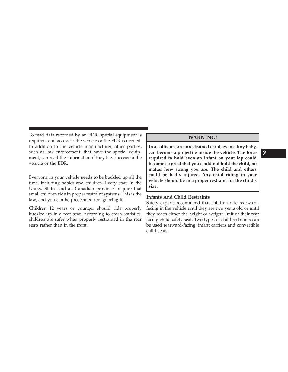 Child restraints | Ram Trucks 2012 С/V - Owner Manual User Manual | Page 87 / 642