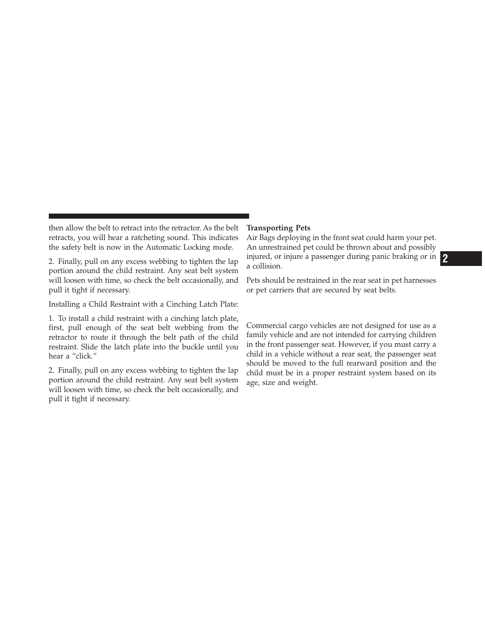 Commercial cargo vehicles (no factory, Installed rear seats) — if equipped | Ram Trucks 2012 С/V - Owner Manual User Manual | Page 97 / 642