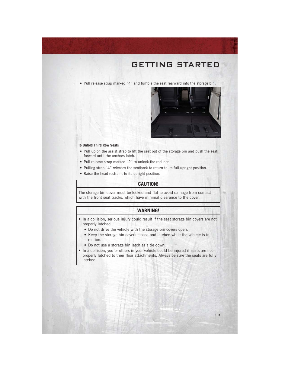 Getting started | Ram Trucks 2012 С/V - User Guide User Manual | Page 21 / 132