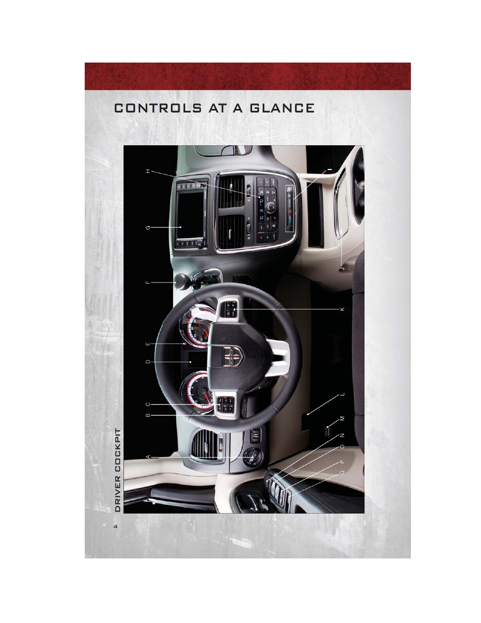 Controls at a glance, Driver cockpit | Ram Trucks 2012 С/V - User Guide User Manual | Page 6 / 132