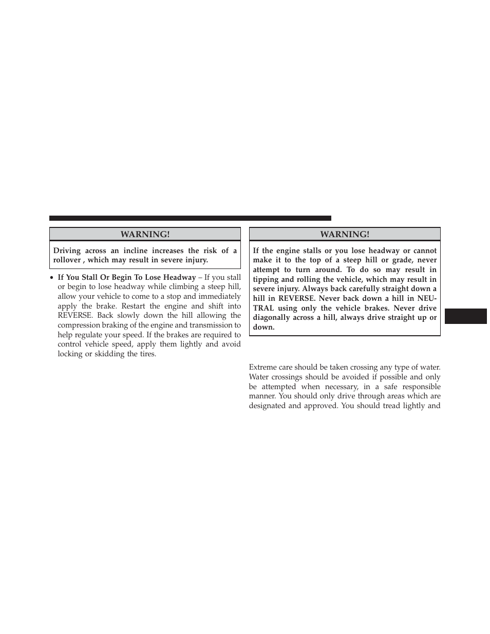 Driving through water | Ram Trucks 2013 3500 - Owner Manual User Manual | Page 433 / 734