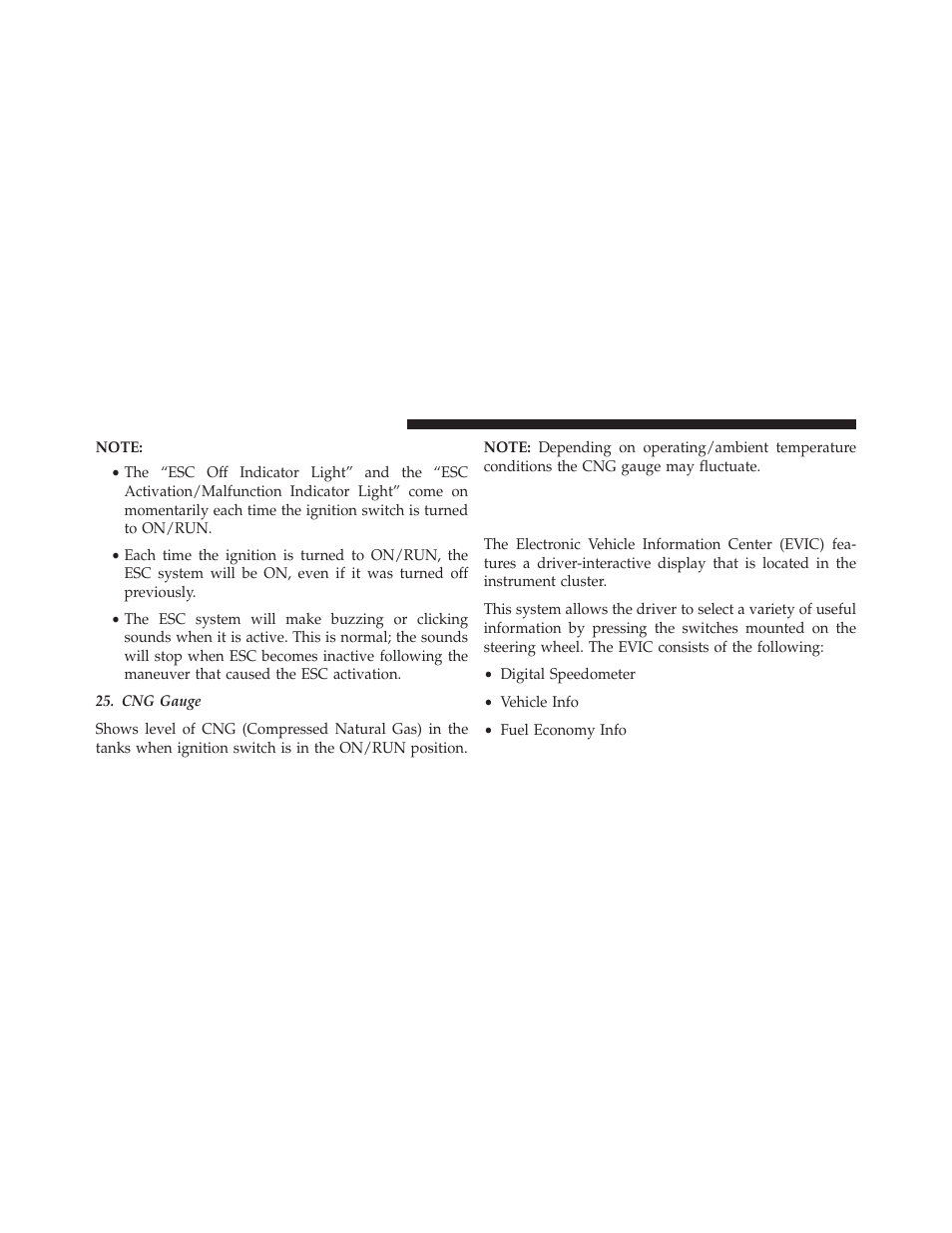 Electronic vehicle information center (evic) — 3.5, Electronic vehicle information, Center (evic) — 3.5 | Ram Trucks 2013 3500 - CNG Supplement User Manual | Page 26 / 65