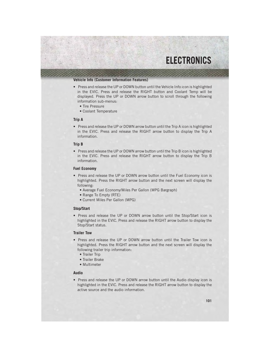 Electronics | Ram Trucks 2013 3500 - User Guide User Manual | Page 103 / 196