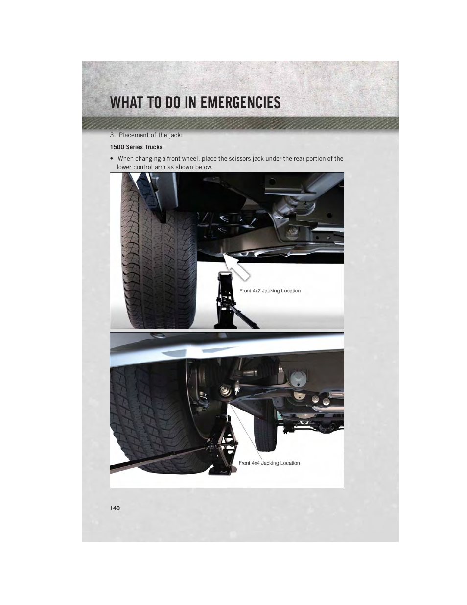 What to do in emergencies | Ram Trucks 2013 3500 - User Guide User Manual | Page 142 / 196