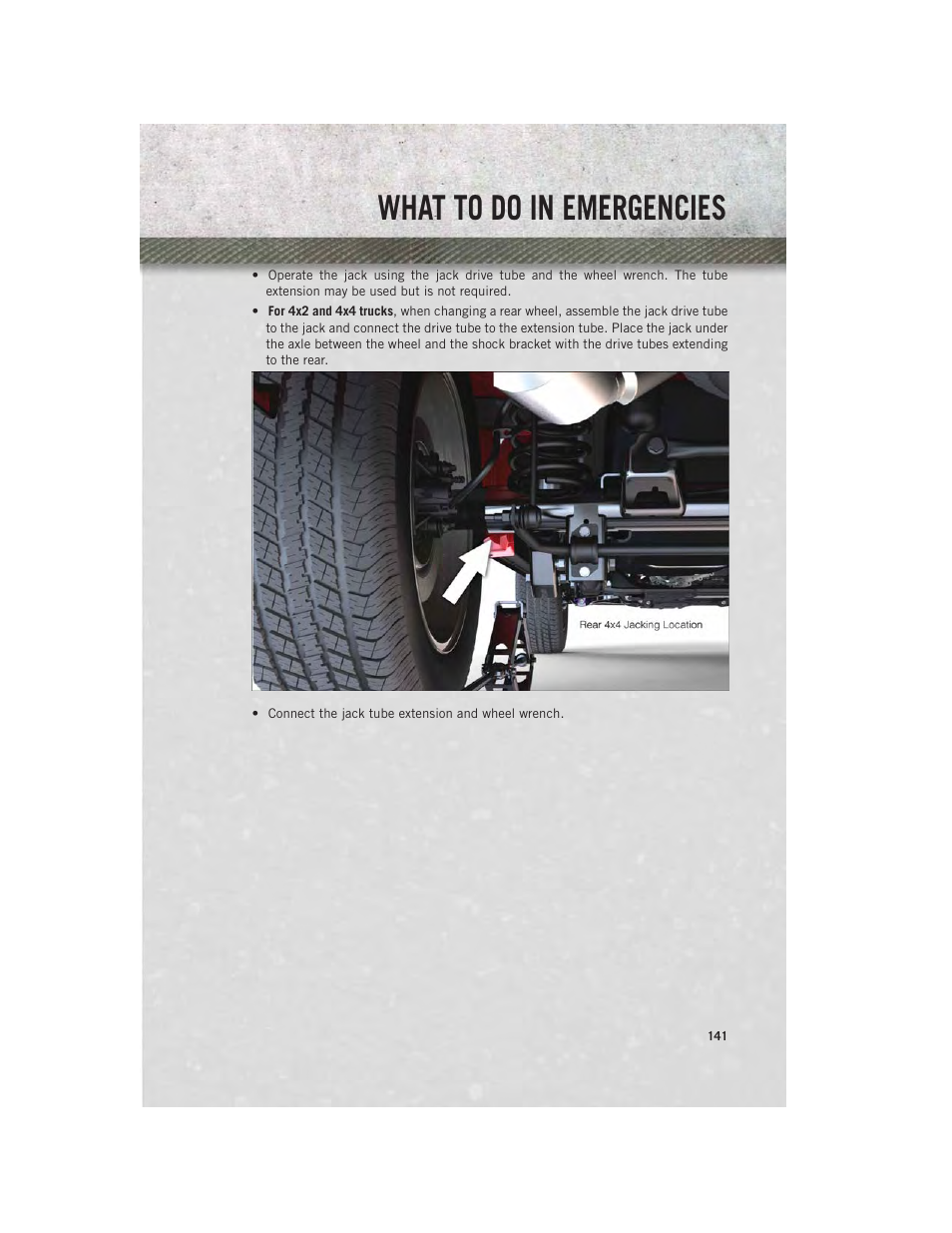 What to do in emergencies | Ram Trucks 2013 3500 - User Guide User Manual | Page 143 / 196