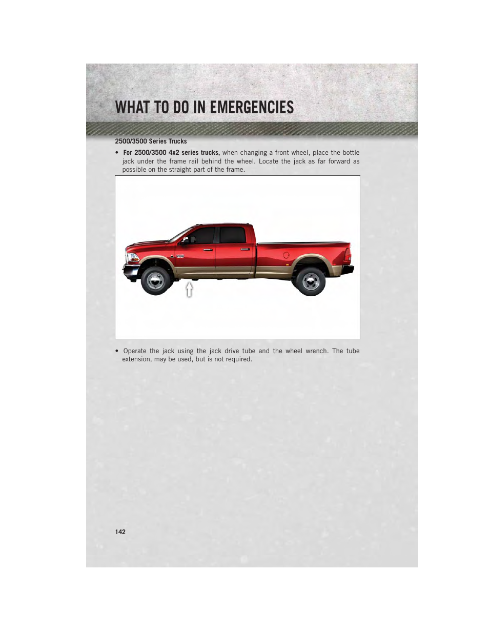 What to do in emergencies | Ram Trucks 2013 3500 - User Guide User Manual | Page 144 / 196