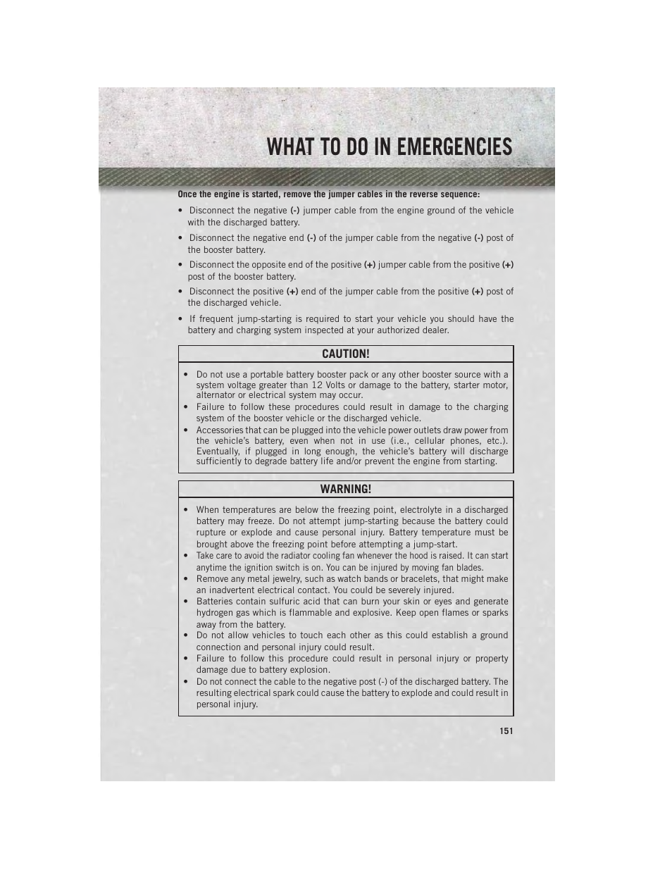What to do in emergencies | Ram Trucks 2013 3500 - User Guide User Manual | Page 153 / 196