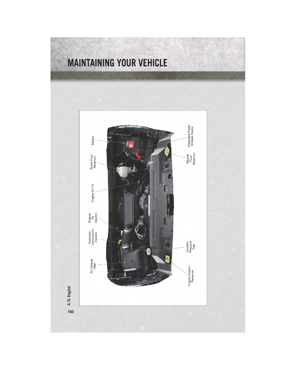 7l engine, Maintaining your vehicle | Ram Trucks 2013 3500 - User Guide User Manual | Page 162 / 196