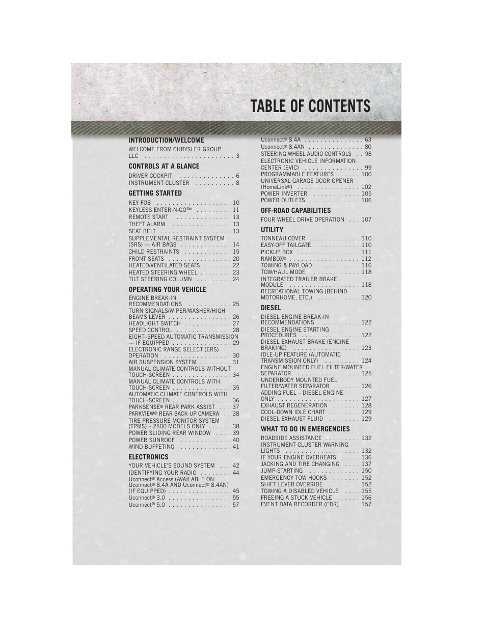 Ram Trucks 2013 3500 - User Guide User Manual | Page 3 / 196