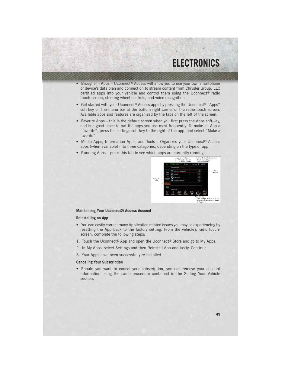 Maintaining your uconnect® access account, Electronics | Ram Trucks 2013 3500 - User Guide User Manual | Page 51 / 196