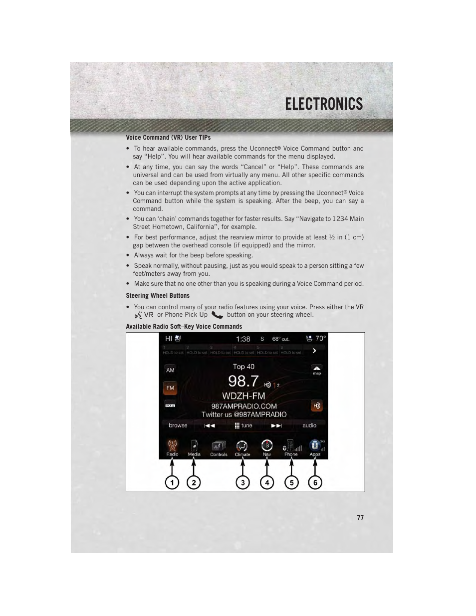 Electronics | Ram Trucks 2013 3500 - User Guide User Manual | Page 79 / 196