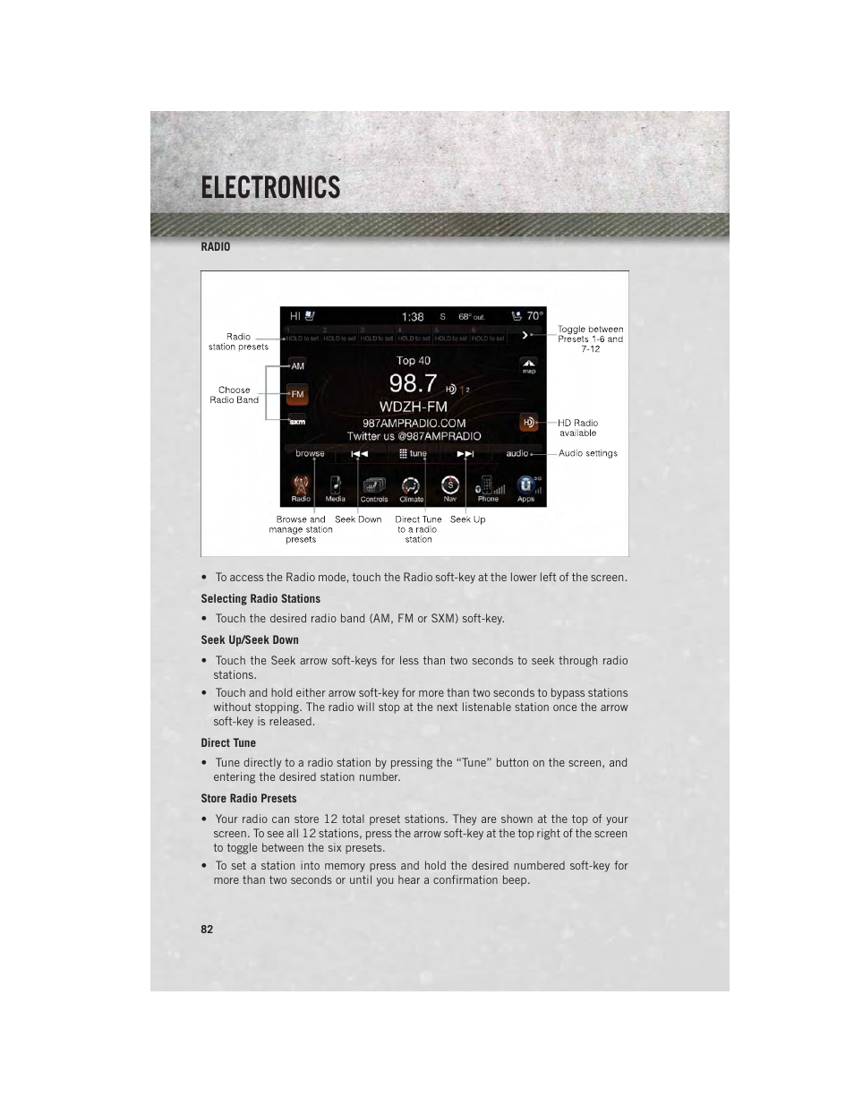 Radio, Electronics | Ram Trucks 2013 3500 - User Guide User Manual | Page 84 / 196