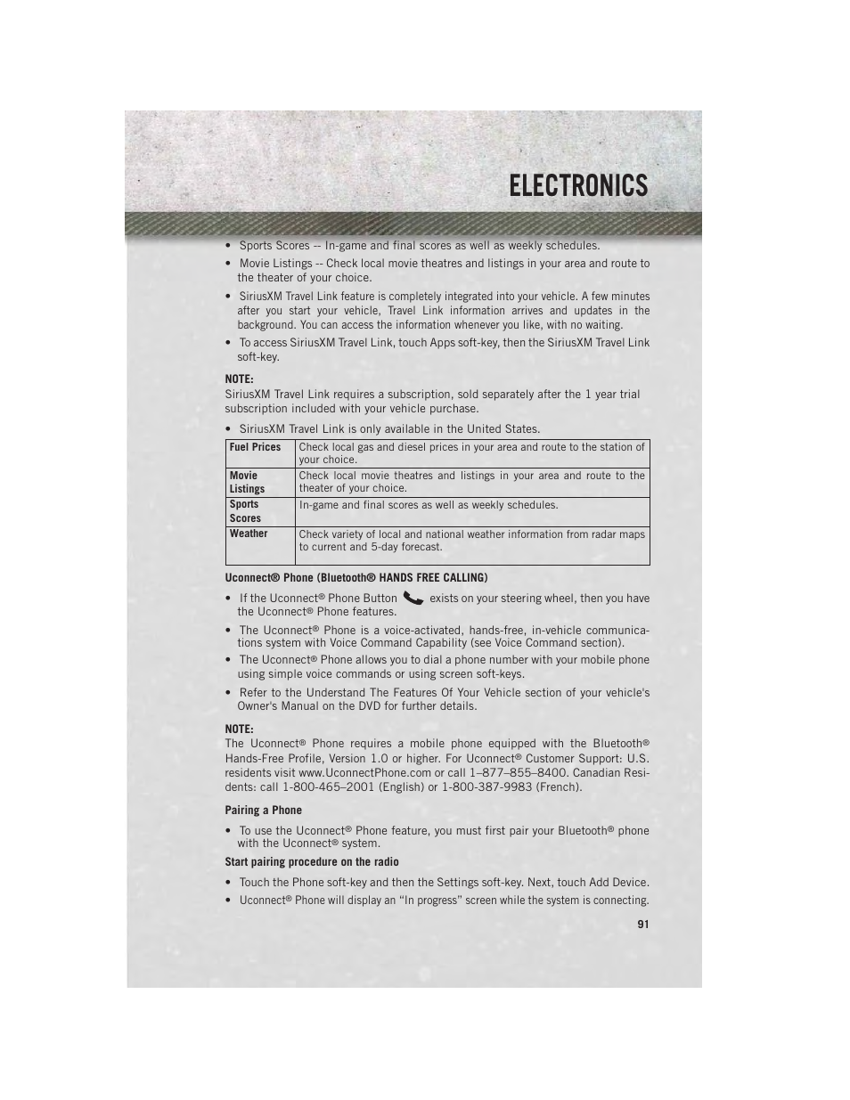 Uconnect® phone (bluetooth® hands free calling), Pairing a phone, Electronics | Ram Trucks 2013 3500 - User Guide User Manual | Page 93 / 196