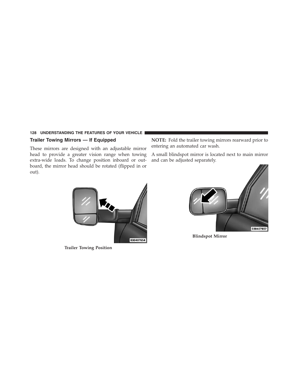 Trailer towing mirrors — if equipped | Ram Trucks 2013 Chassis Cab - Owner Manual User Manual | Page 130 / 490