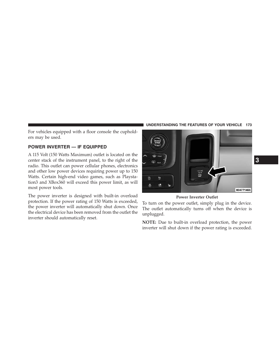 Power inverter — if equipped | Ram Trucks 2013 Chassis Cab - Owner Manual User Manual | Page 175 / 490