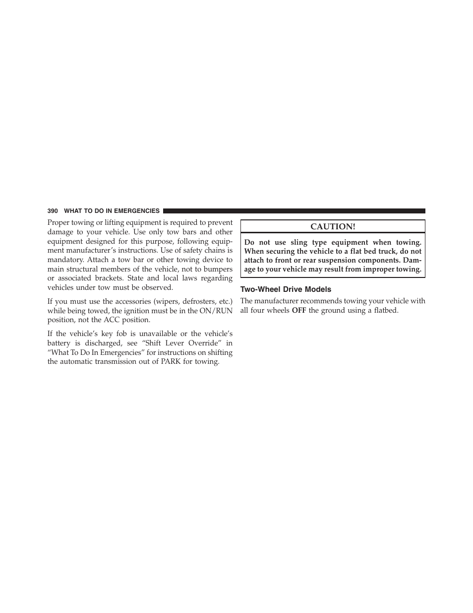 Two-wheel drive models | Ram Trucks 2013 Chassis Cab - Owner Manual User Manual | Page 392 / 490