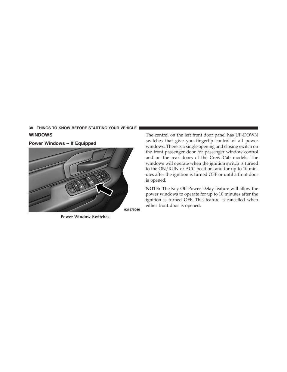 Windows, Power windows – if equipped | Ram Trucks 2013 Chassis Cab - Owner Manual User Manual | Page 40 / 490