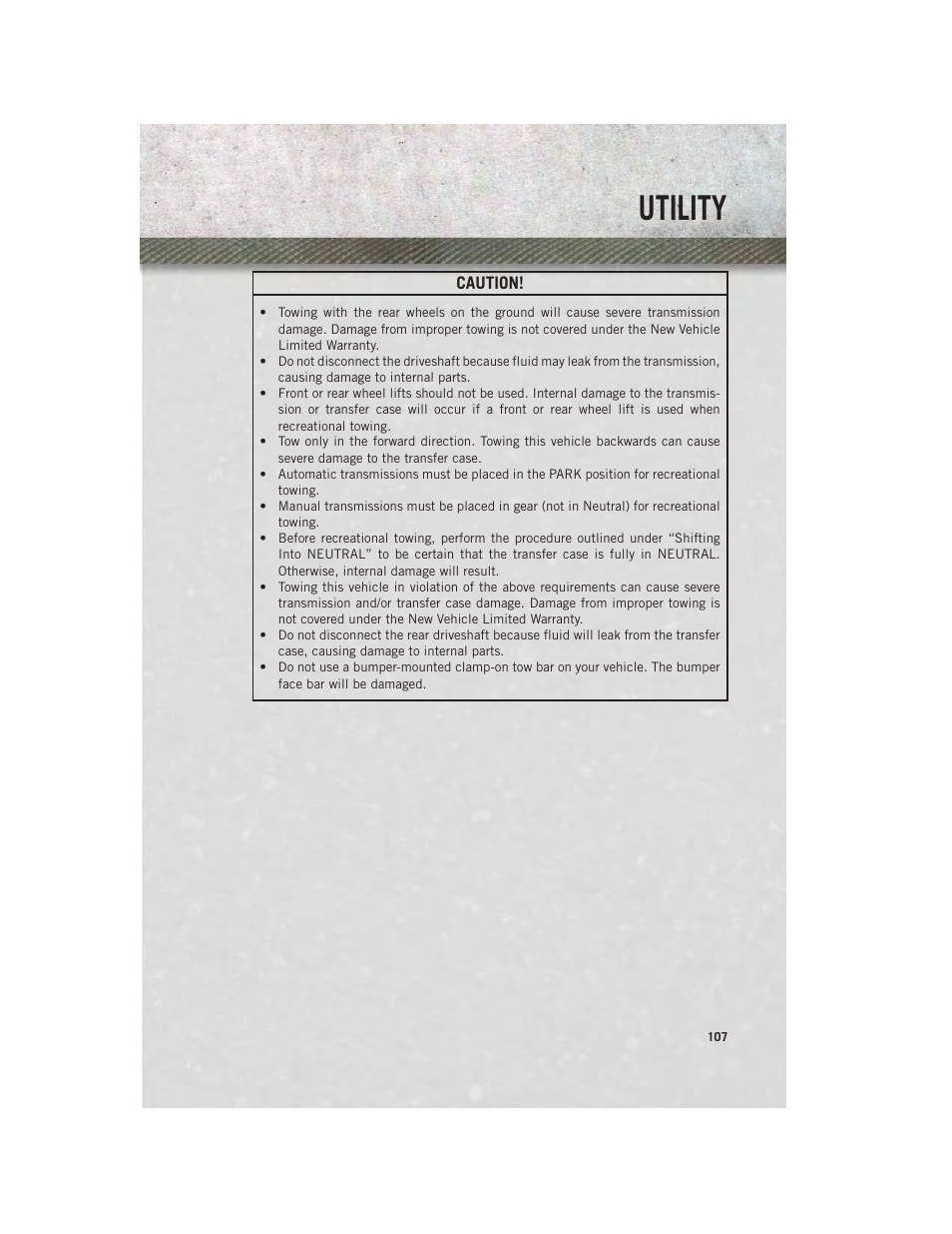 Utility | Ram Trucks 2013 Chassis Cab - User Guide User Manual | Page 109 / 172