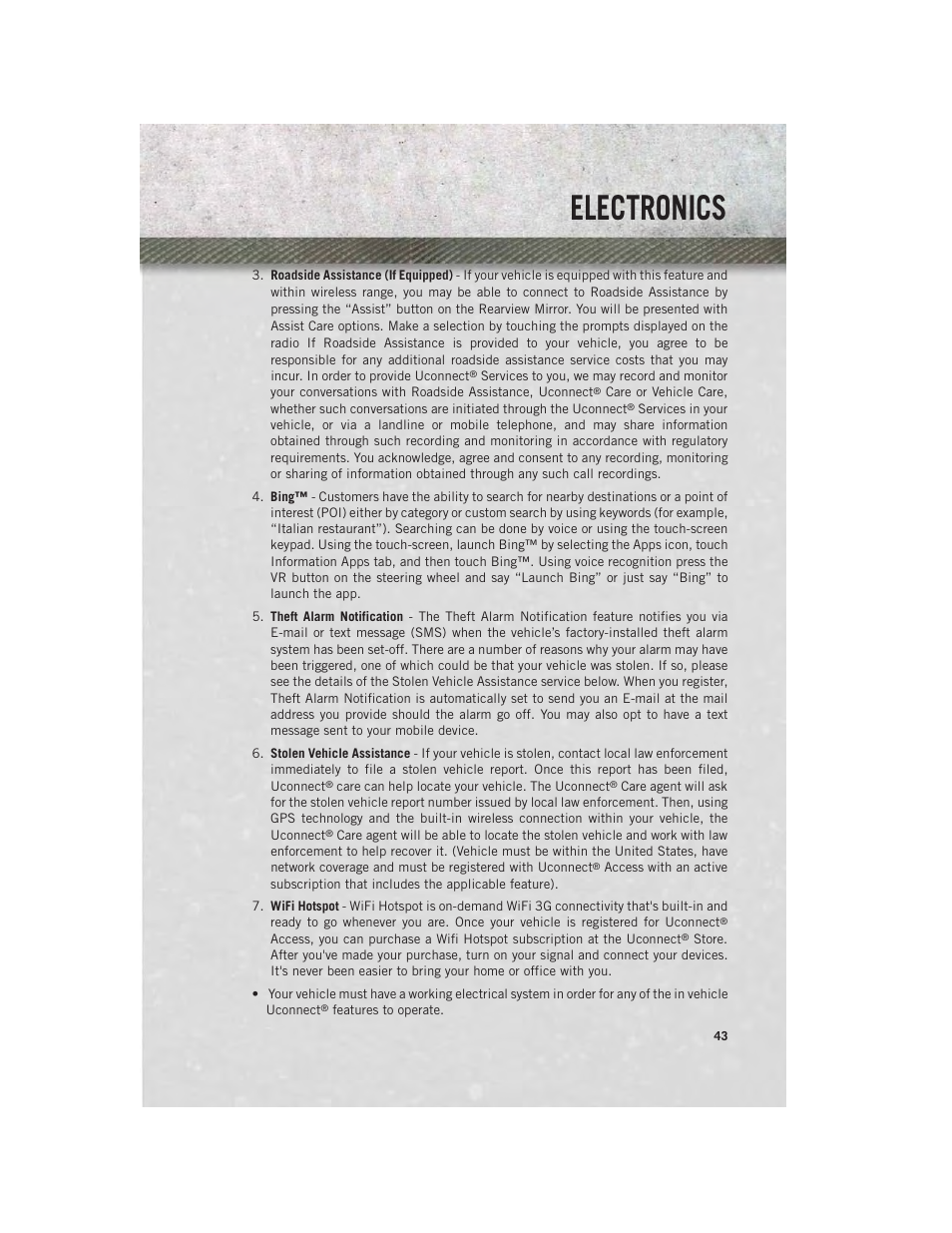 Electronics | Ram Trucks 2013 Chassis Cab - User Guide User Manual | Page 45 / 172