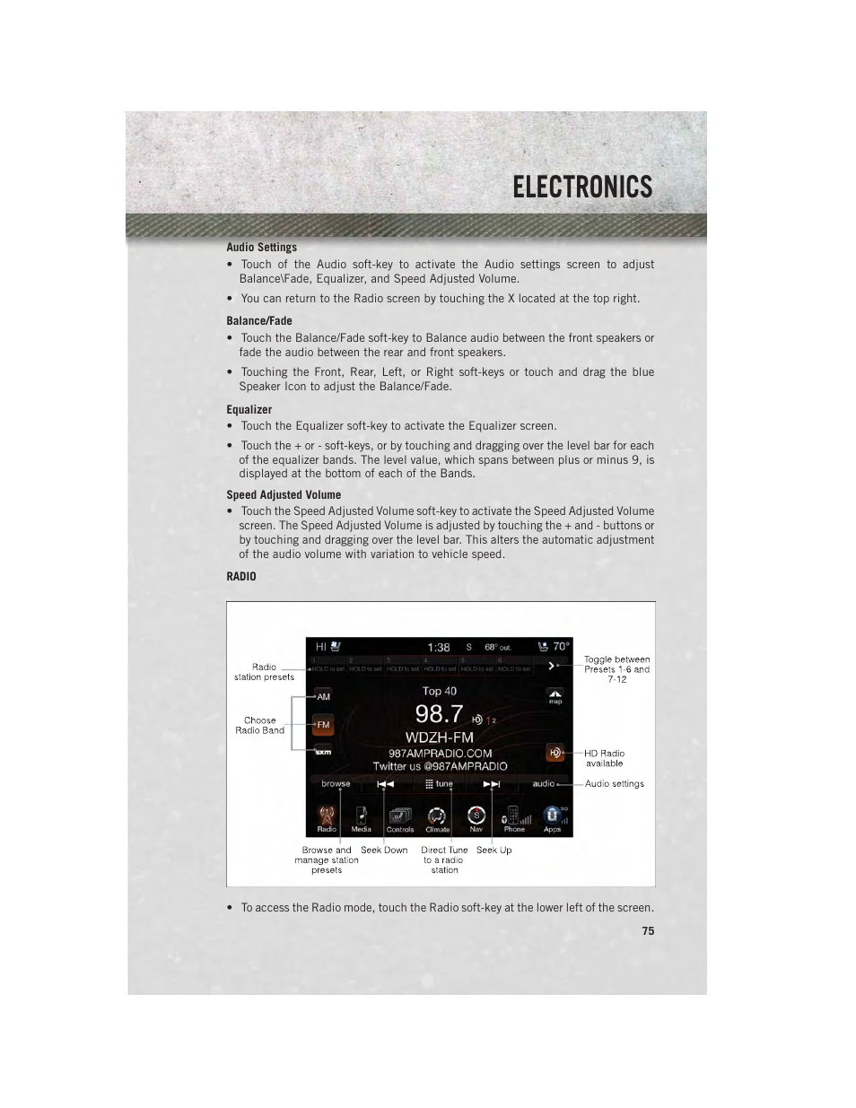 Radio, Electronics | Ram Trucks 2013 Chassis Cab - User Guide User Manual | Page 77 / 172