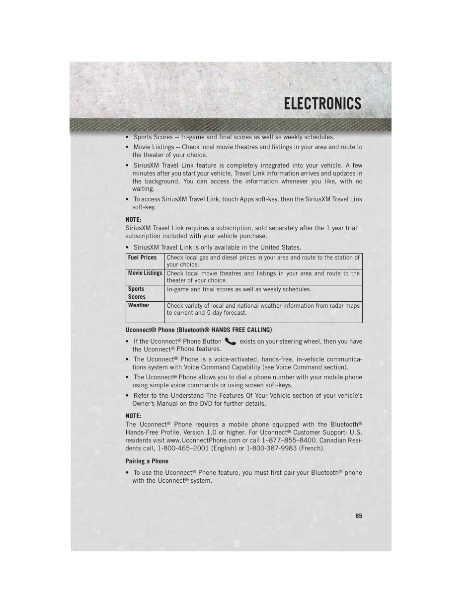 Uconnect® phone (bluetooth® hands free calling), Pairing a phone, Electronics | Ram Trucks 2013 Chassis Cab - User Guide User Manual | Page 87 / 172