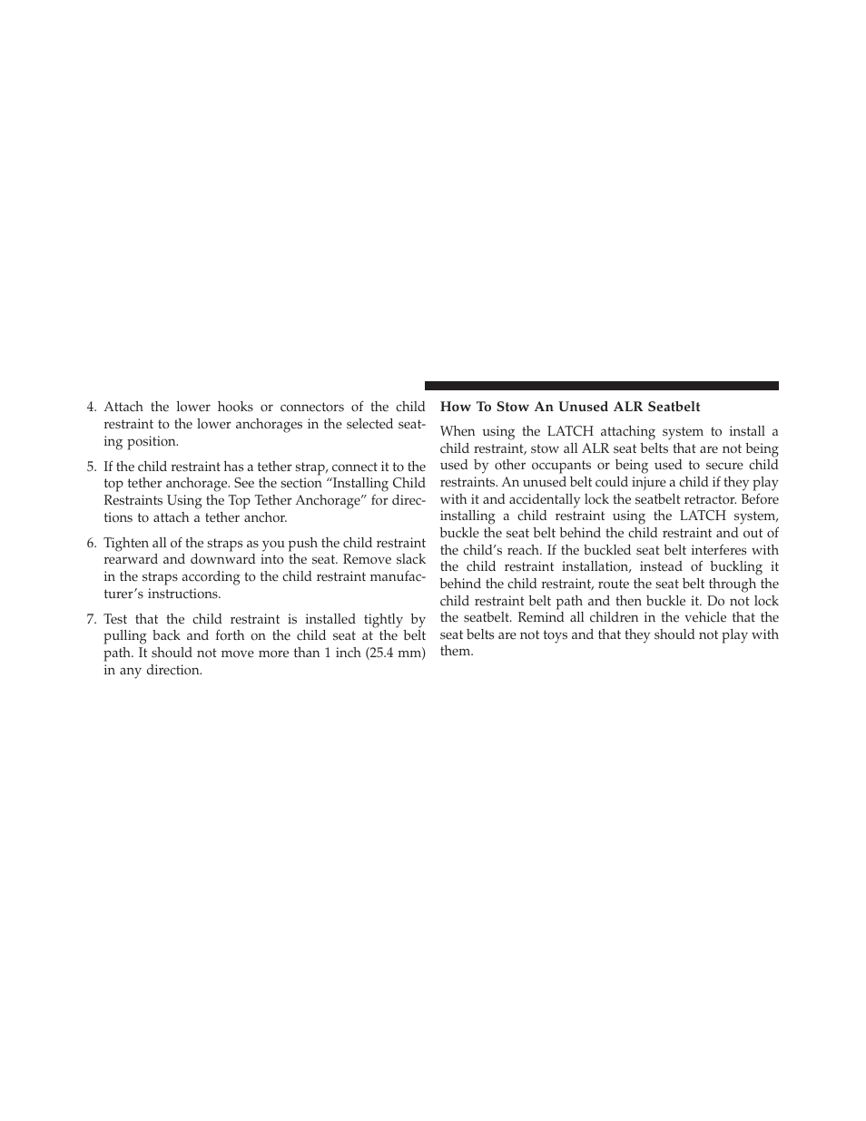 How to stow an unused alr seatbelt | Ram Trucks 2013 С/V - Owner Manual User Manual | Page 108 / 700