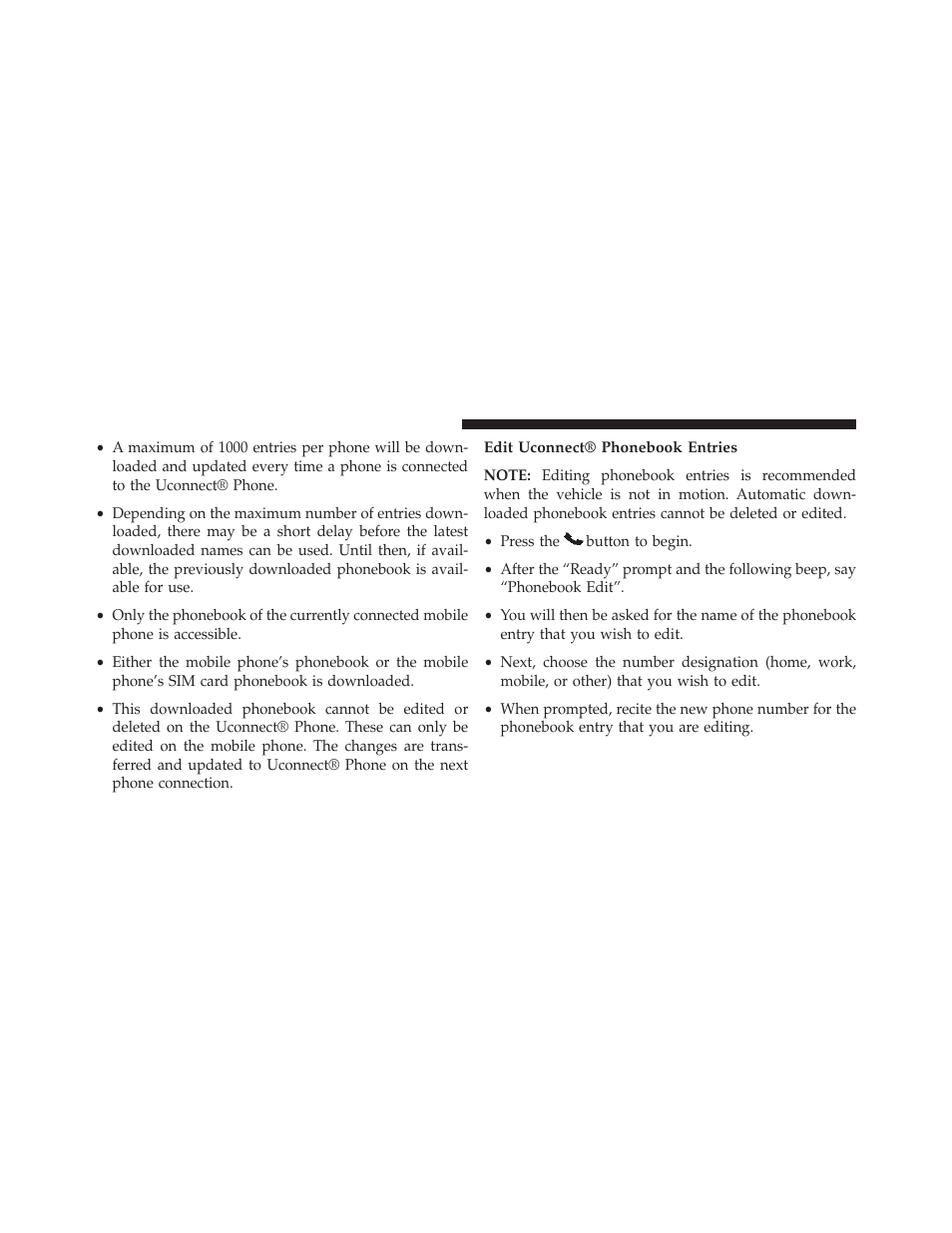 Edit uconnect® phonebook entries | Ram Trucks 2013 С/V - Owner Manual User Manual | Page 154 / 700