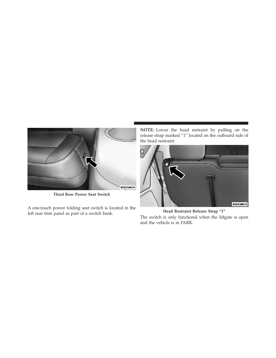 Third row power folding seat — if equipped, Third row power folding seat, If equipped | Ram Trucks 2013 С/V - Owner Manual User Manual | Page 210 / 700