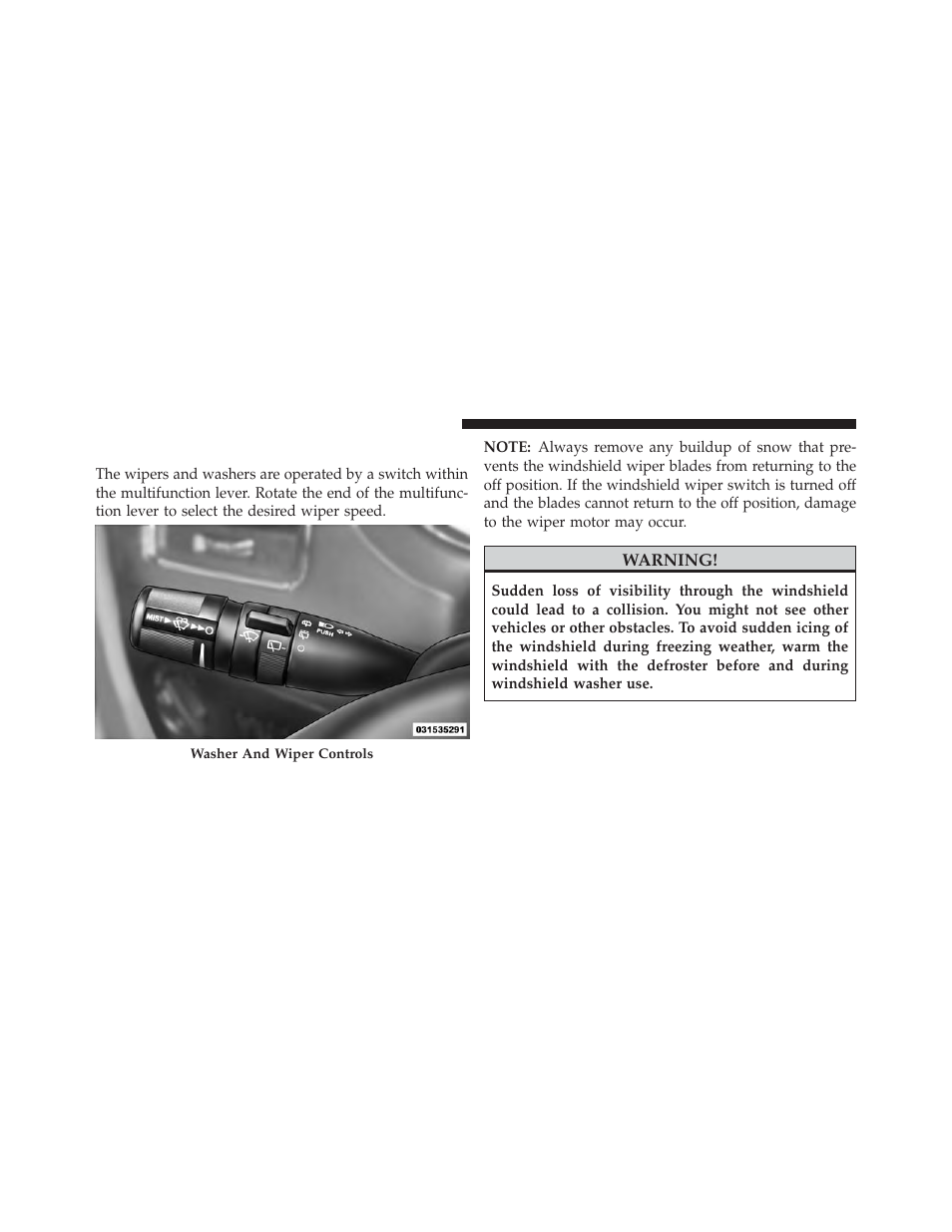 Windshield wiper and washers | Ram Trucks 2013 С/V - Owner Manual User Manual | Page 230 / 700